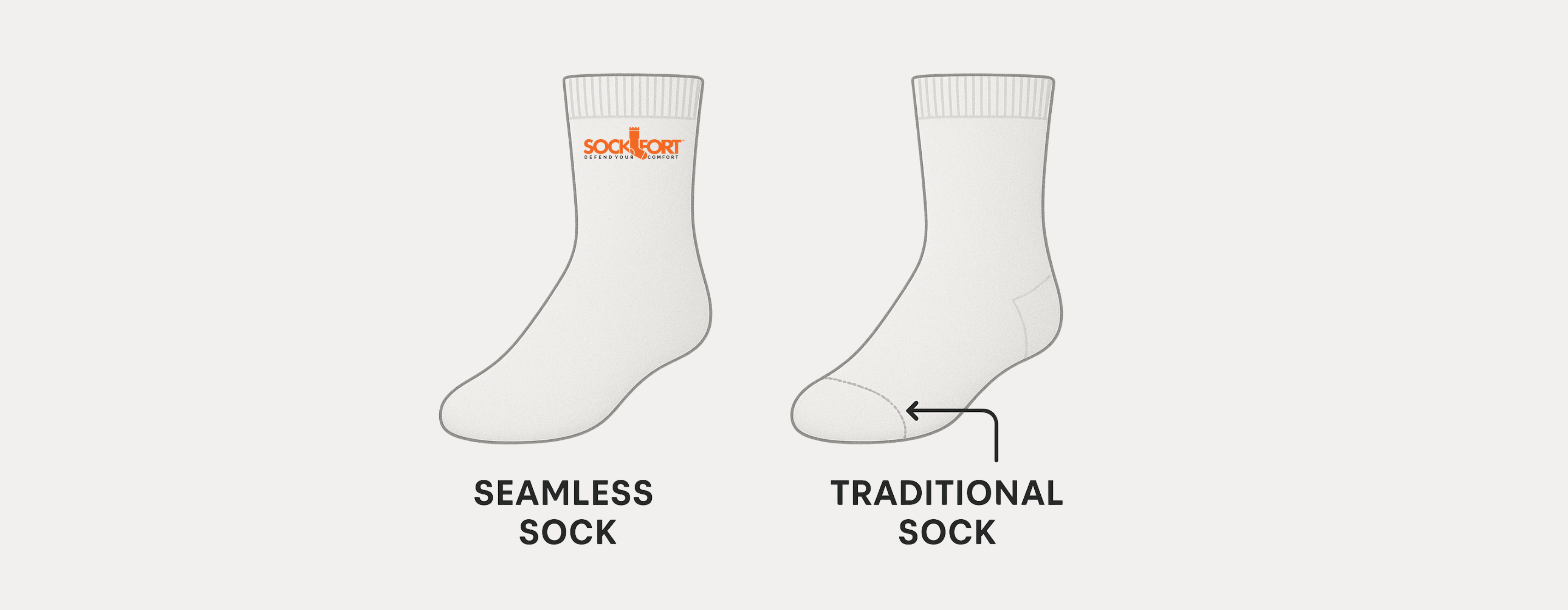 Seamless sock vs traditional sock